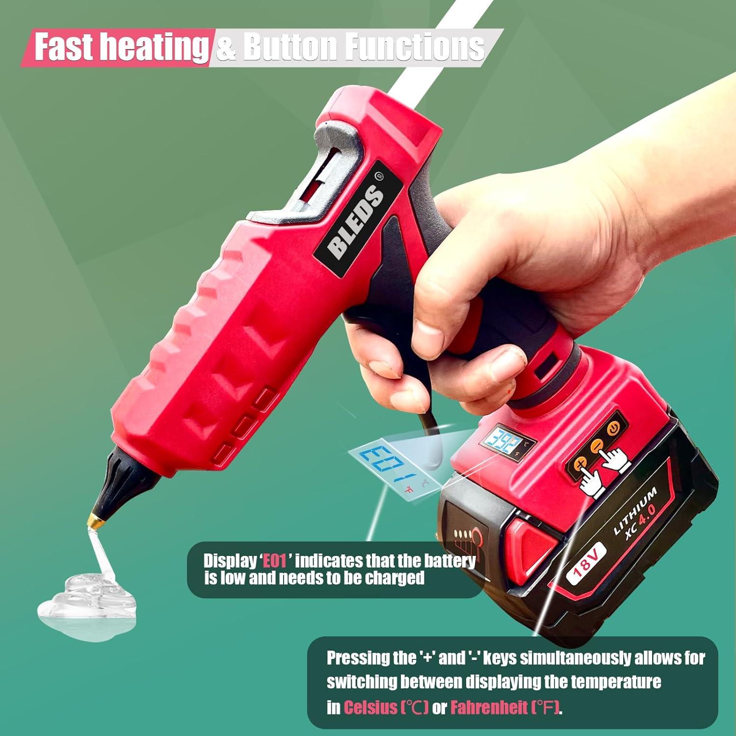 Pistola de Pegamento Inalámbrica BLEDS 100W para Batería Milwaukee 18V