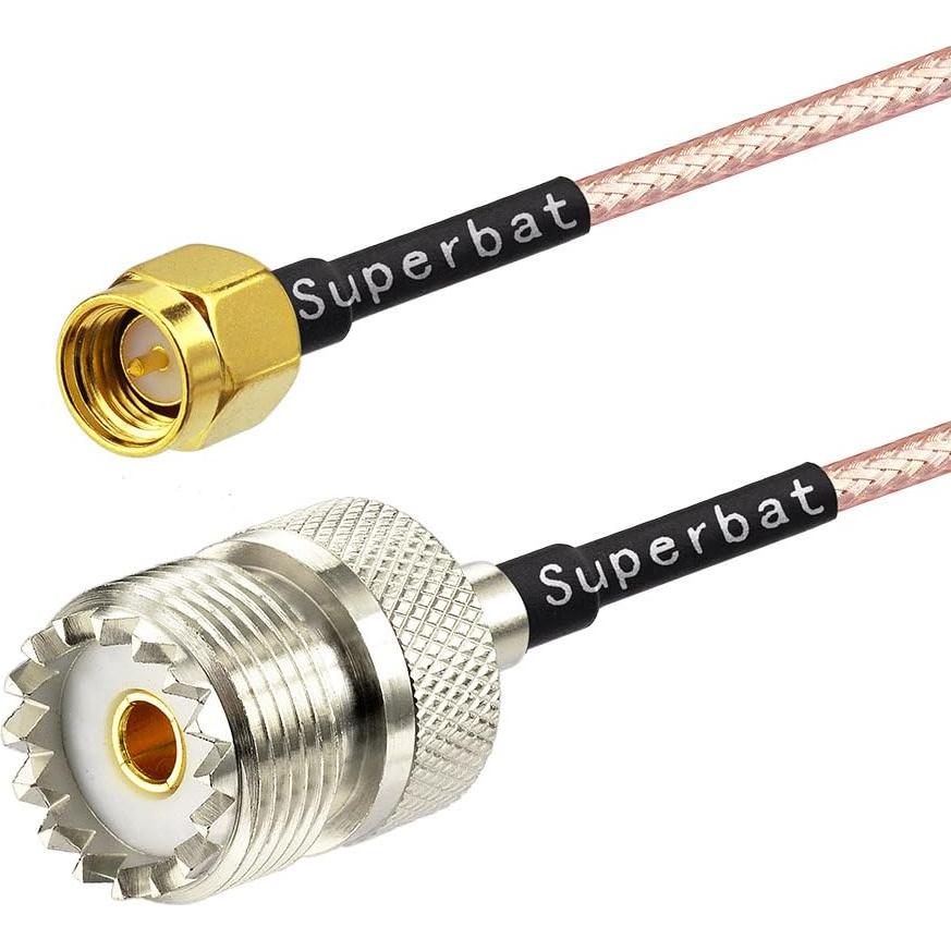 Cable adaptador coaxial Superbat UHF a SMA 15cm 2 unidades