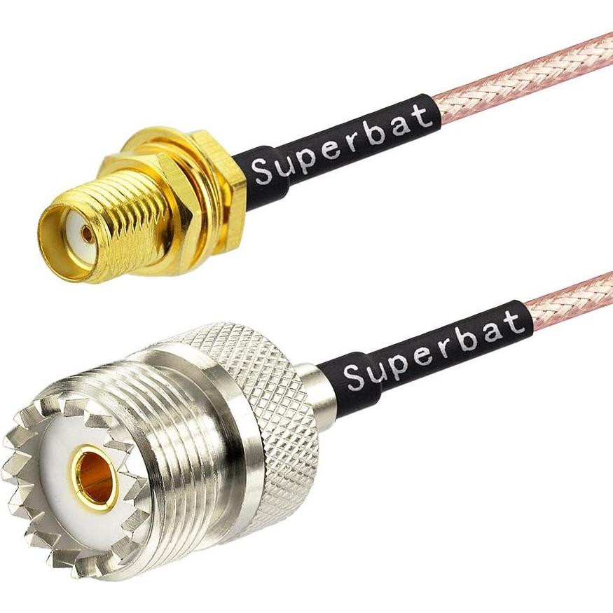 Cable adaptador coaxial Superbat UHF a SMA 15cm 2 unidades