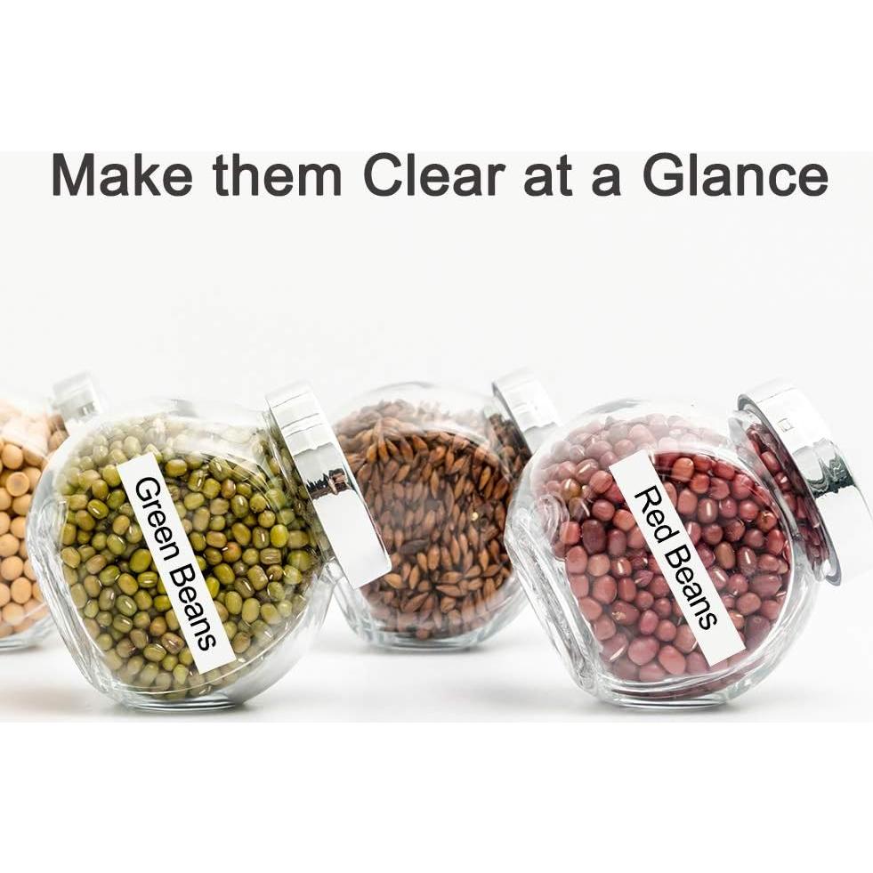 Cinta de Etiqueta Labelife M-K231 12mm Negro sobre Blanco - 6 Paquete