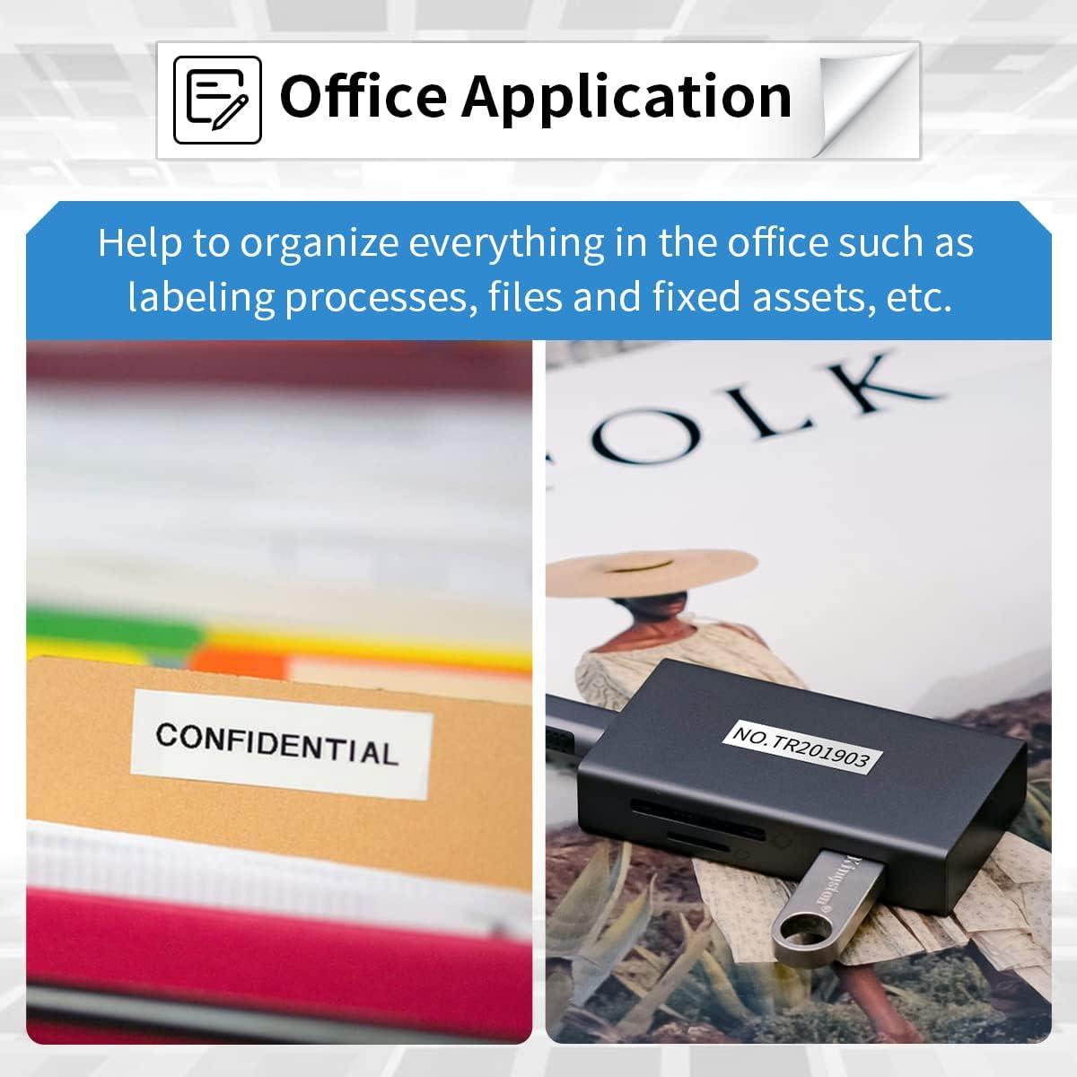 Paquete de 20 Cintas de Etiqueta Labelife M-K231 12mm Negra Blanca