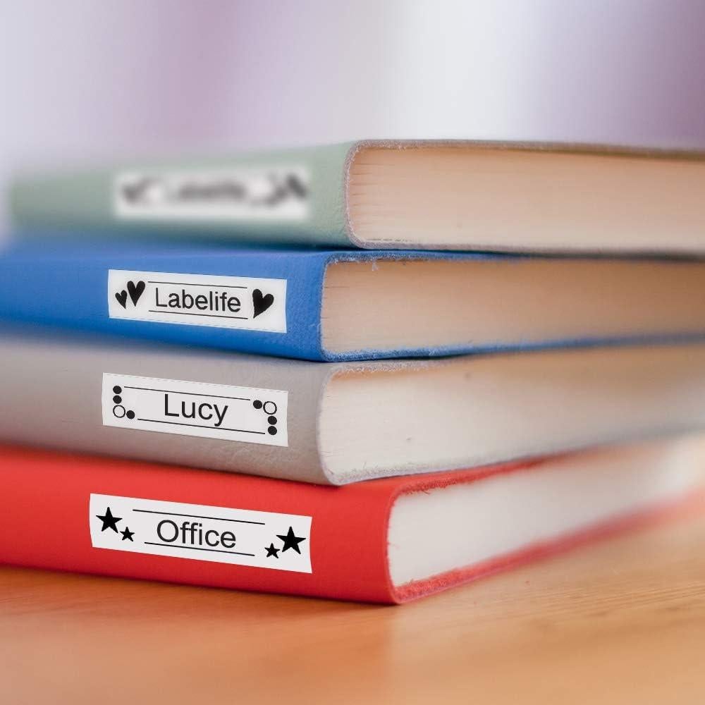 Paquete de 20 Cintas de Etiqueta Labelife M-K231 12mm Negra Blanca