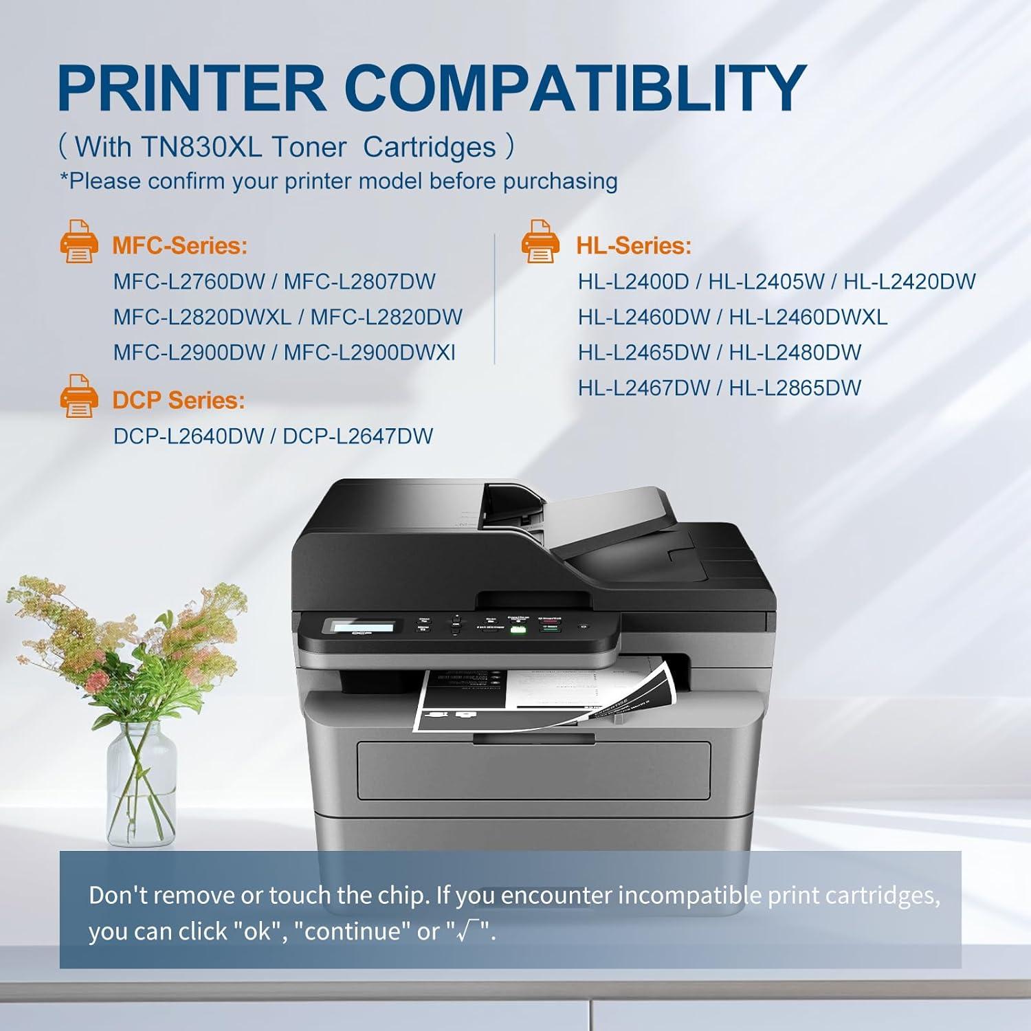 Cartucho de Tóner COMBUY TN830XL Negro - 2 Unidades - Alto Rendimiento