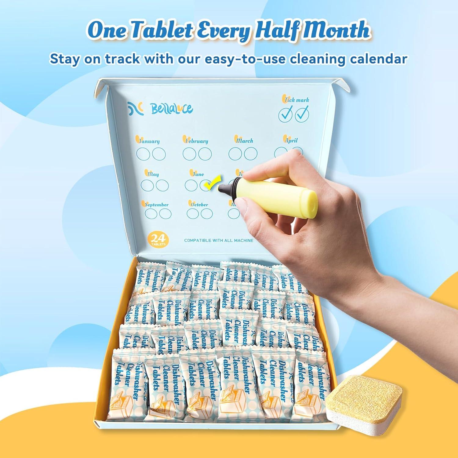 Tabletas Limpiadoras de Lavavajillas Bellaluce 48 Unidades Limón