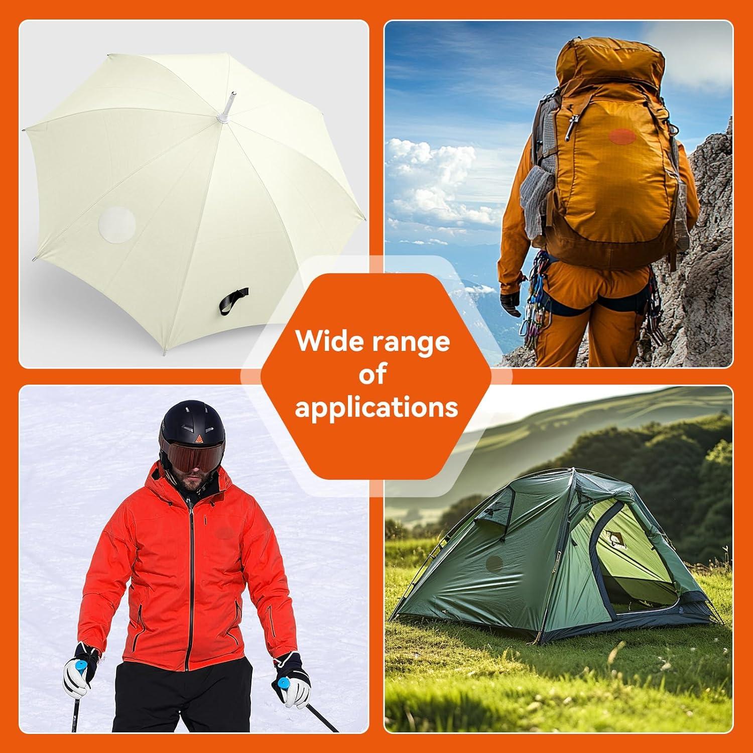 12 Parches de Reparación Autoadhesivos WILDREEDS Nylon Verde Militar