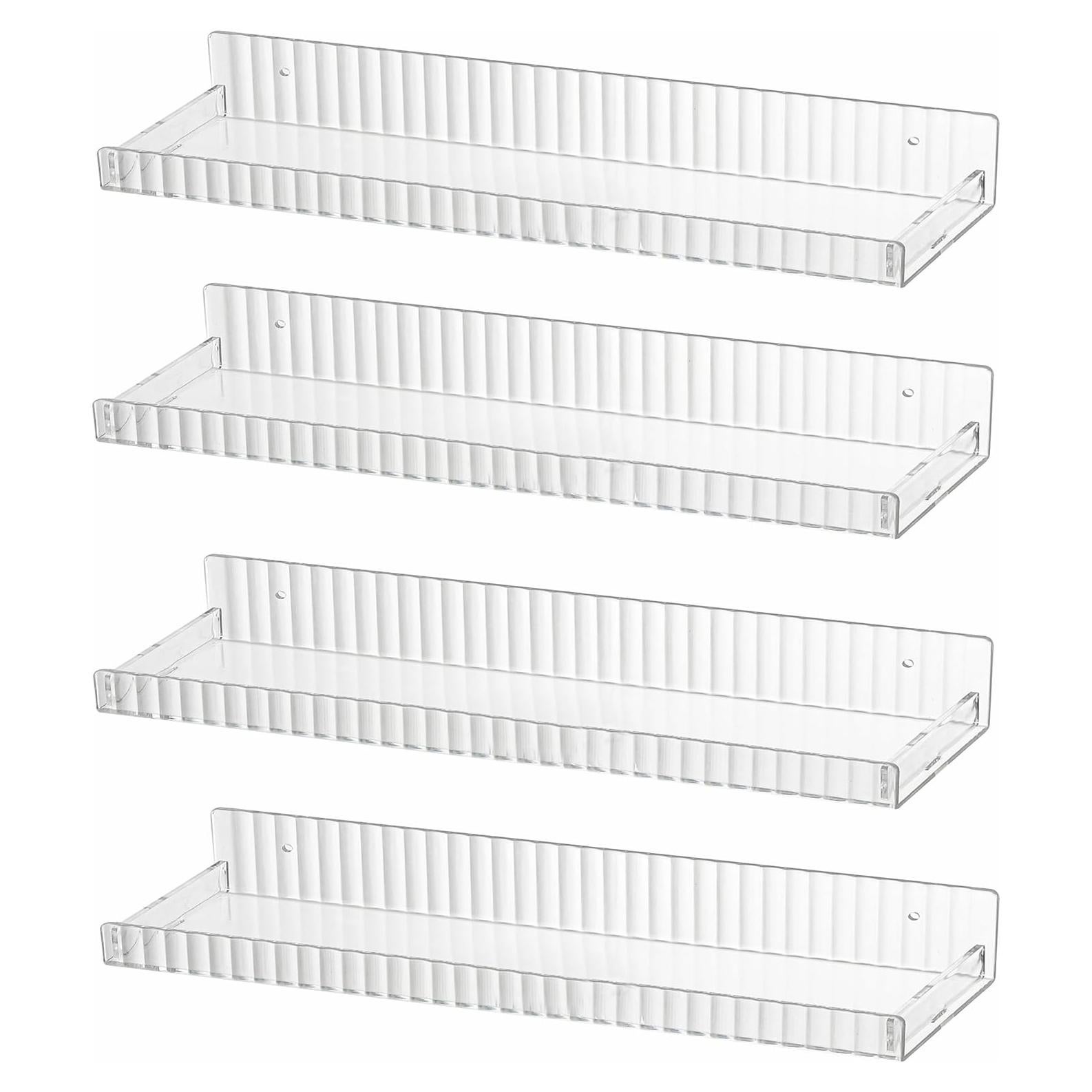 Estantes Flotantes IEEK 38 cm Acrílico Transparente Juego de 4