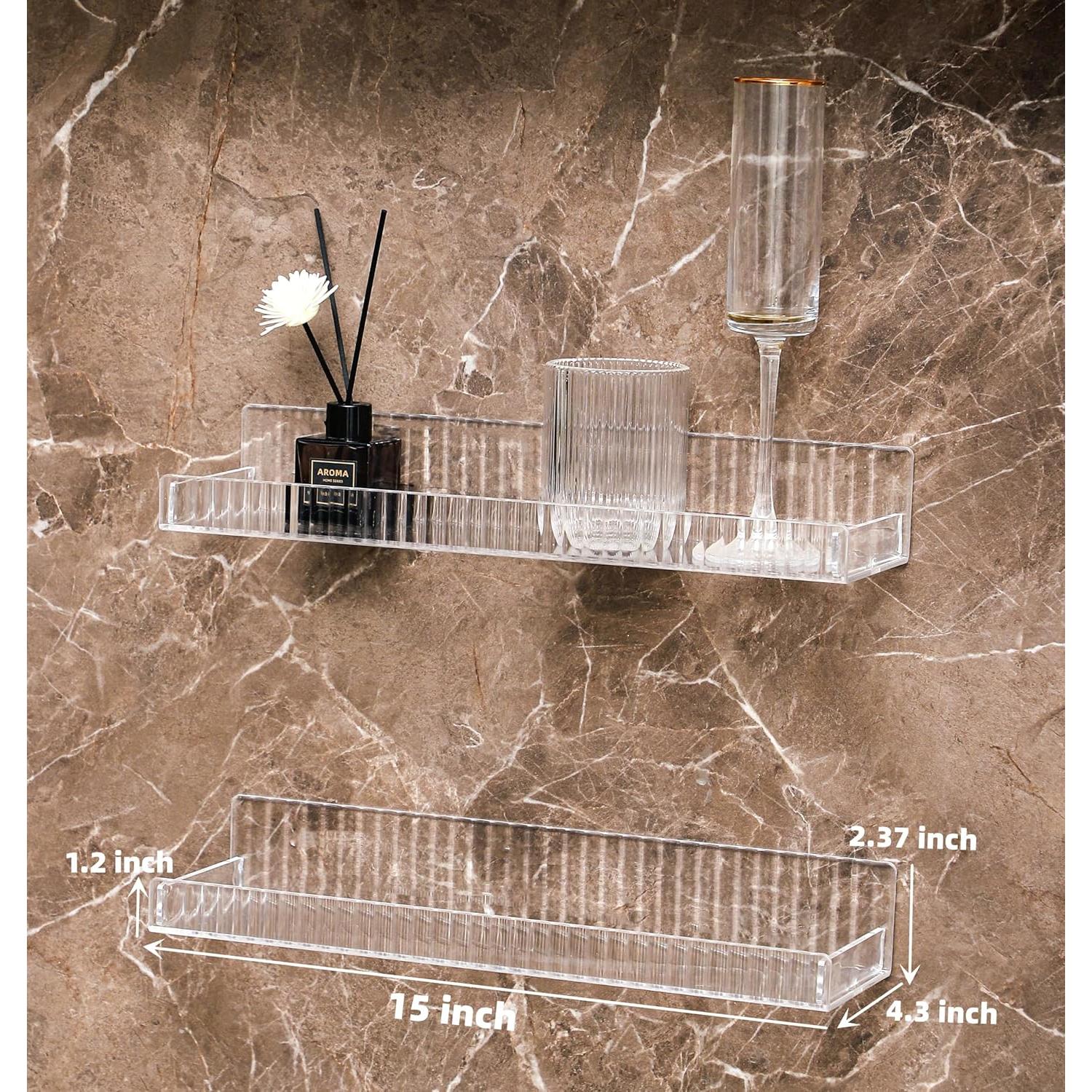 Estantes Flotantes IEEK 38 cm Acrílico Transparente Juego de 4