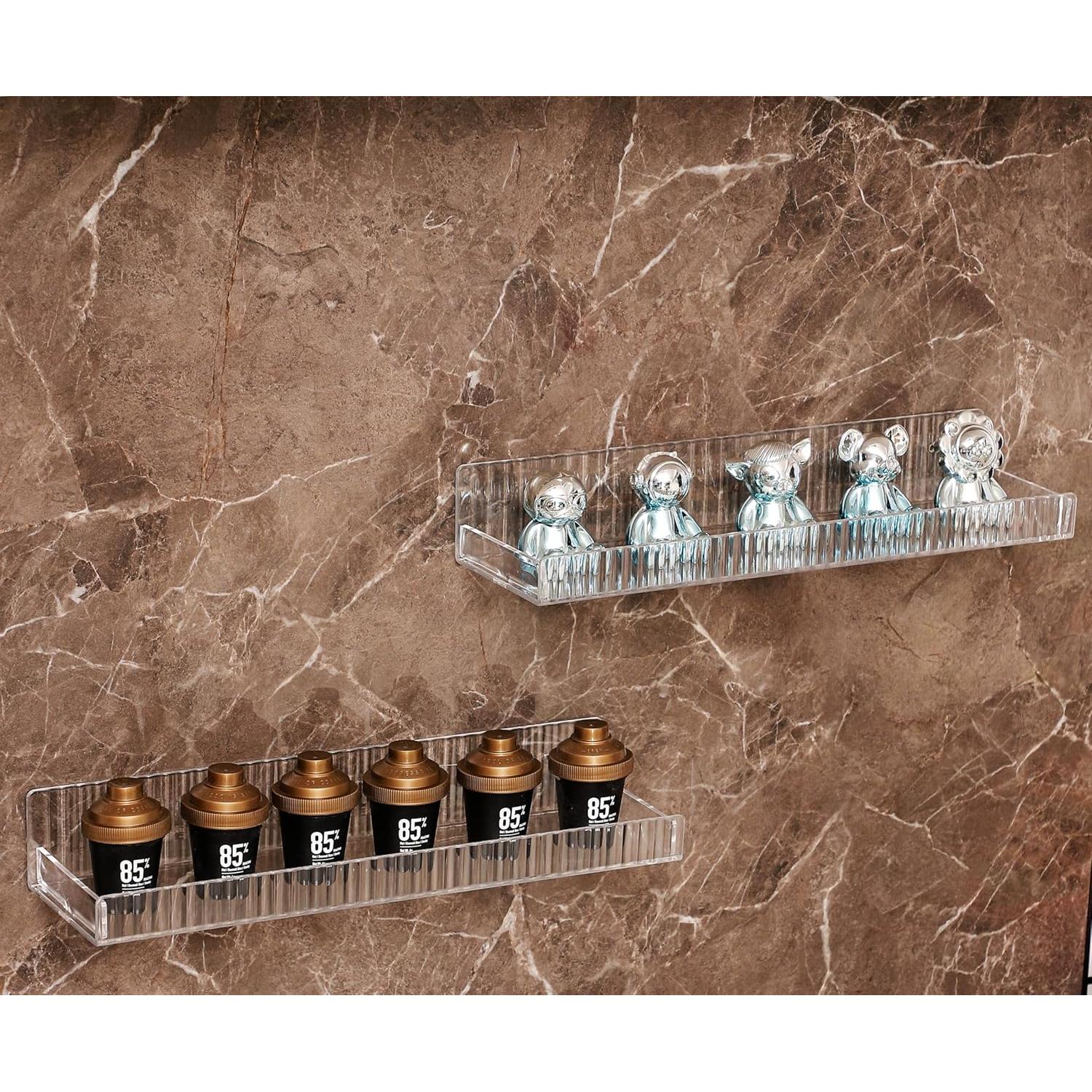 Estantes Flotantes IEEK 38 cm Acrílico Transparente Juego de 4