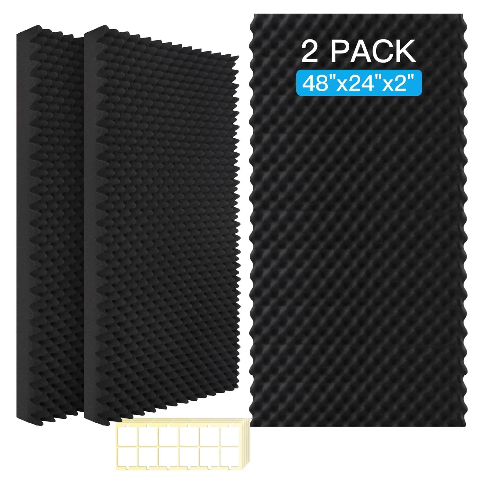 Paquete de 2 Paneles Acústicos YHYGHXFR 121.9x61x2 cm Negro