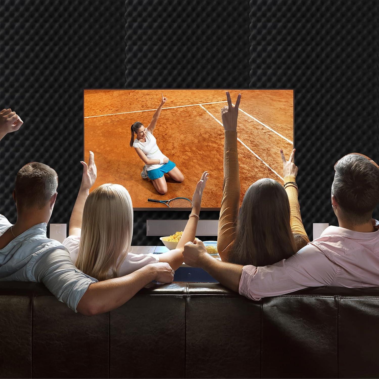 Paquete de 2 Paneles Acústicos YHYGHXFR 121.9x61x2 cm Negro