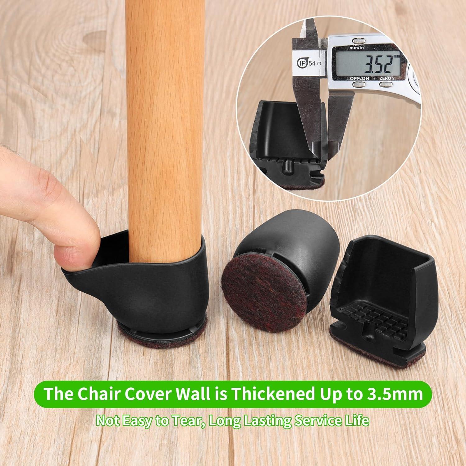 16 Protectores de Suelo para Patas de Sillas GAGUIUP - Negro