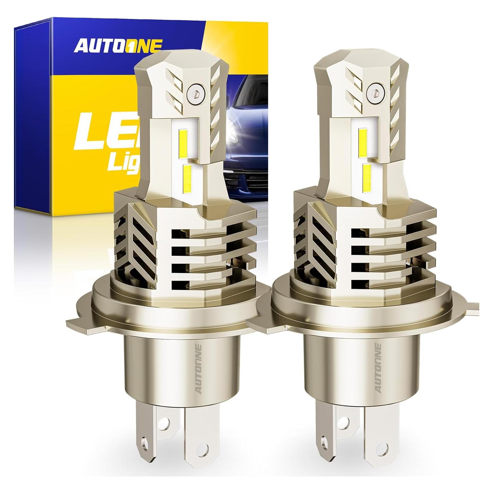 Bombillas LED AUTOONE 9003 Hi/Lo 6000K 40000LM IP68 - Paquete de 2