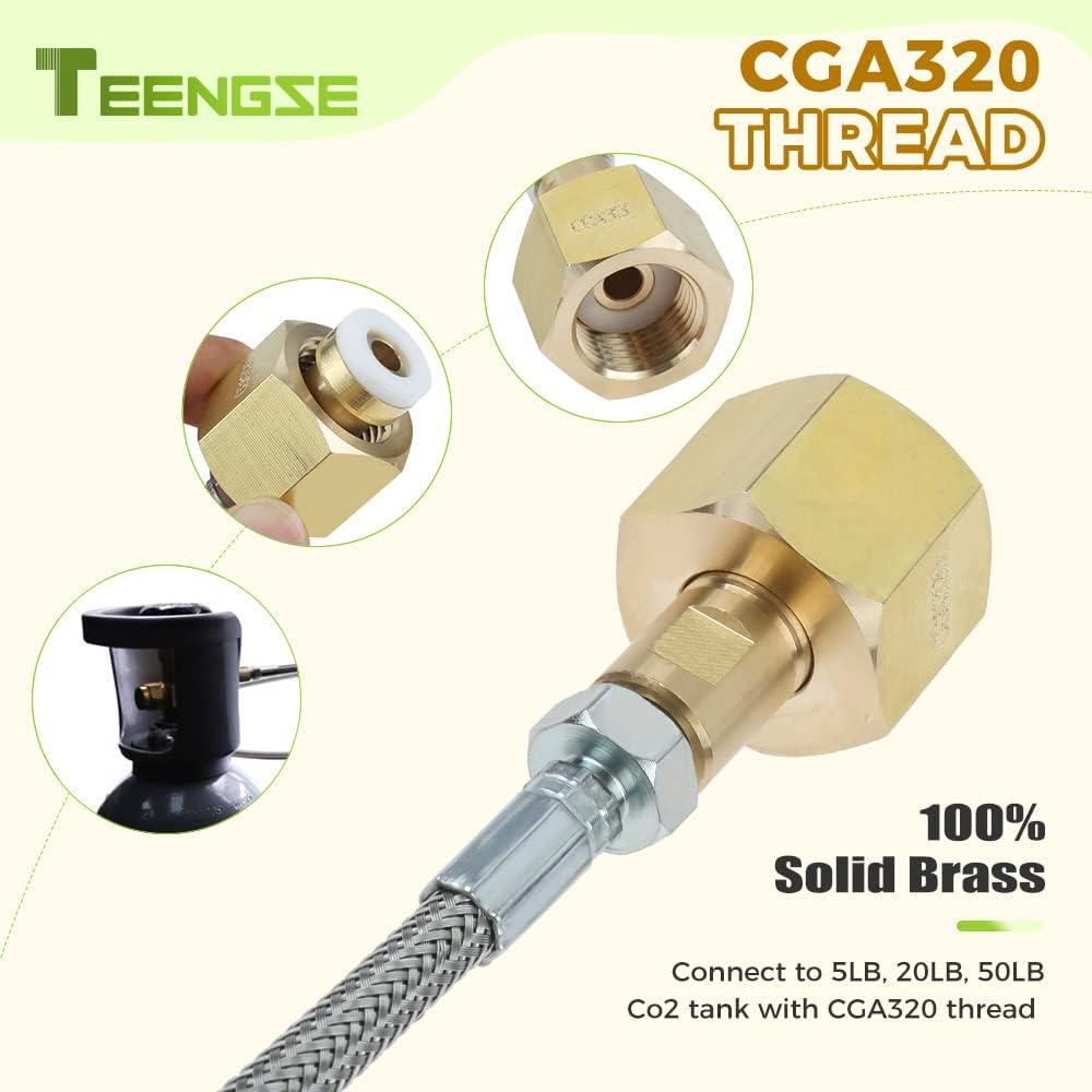 Manguera Adaptadora CO2 TEENGSE 152.4cm Acero Inoxidable