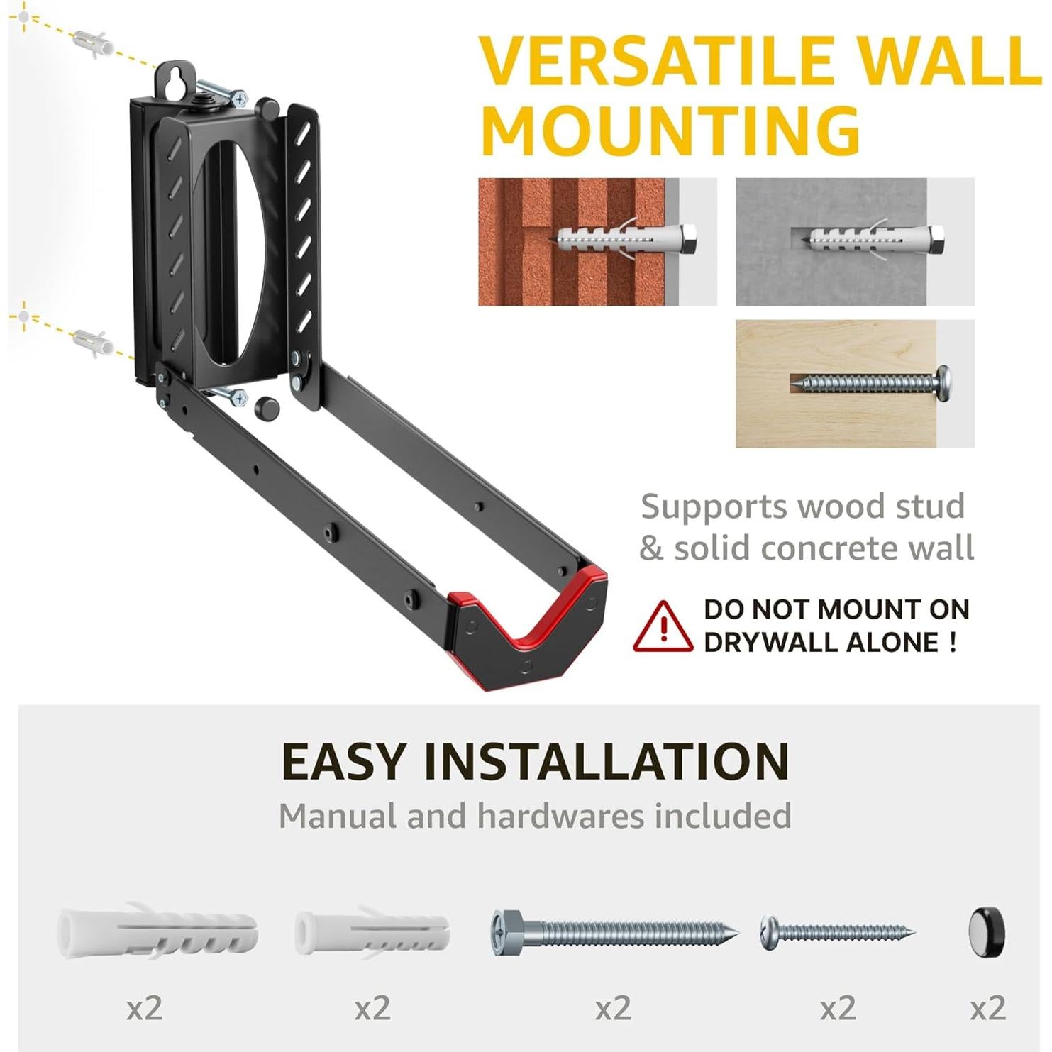 Soporte de Pared para Bicicleta monTEK Giratorio 35 kg
