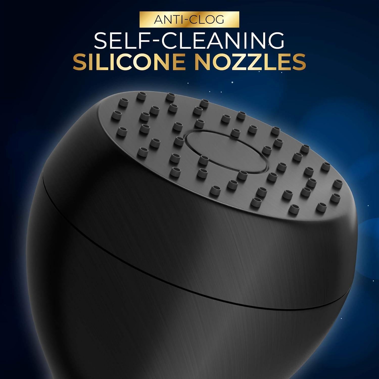 Cabezal de Ducha Alta Presión Heatsistence Negro Mate 1.8 GPM