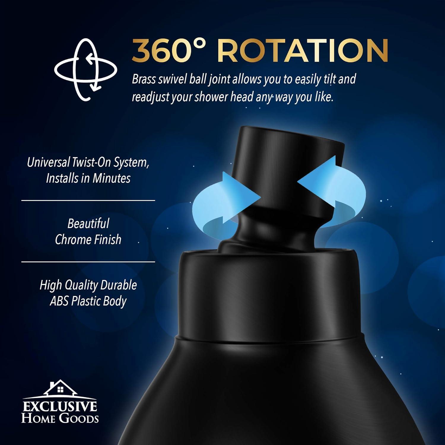 Cabezal de Ducha Alta Presión Heatsistence Negro Mate 1.8 GPM