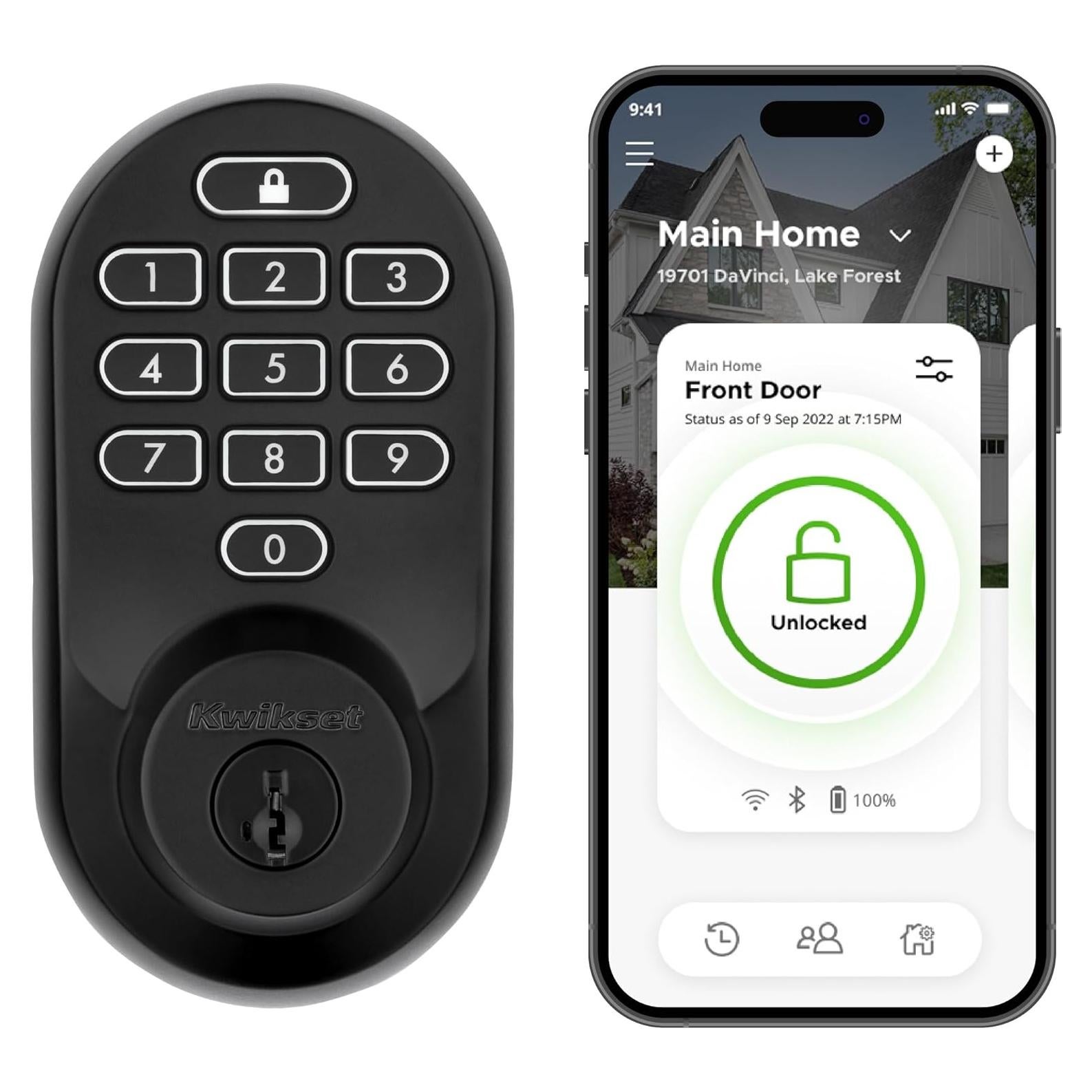 Cerradura Inteligente Wi-Fi Kwikset Halo Sin Llave Mate Negro
