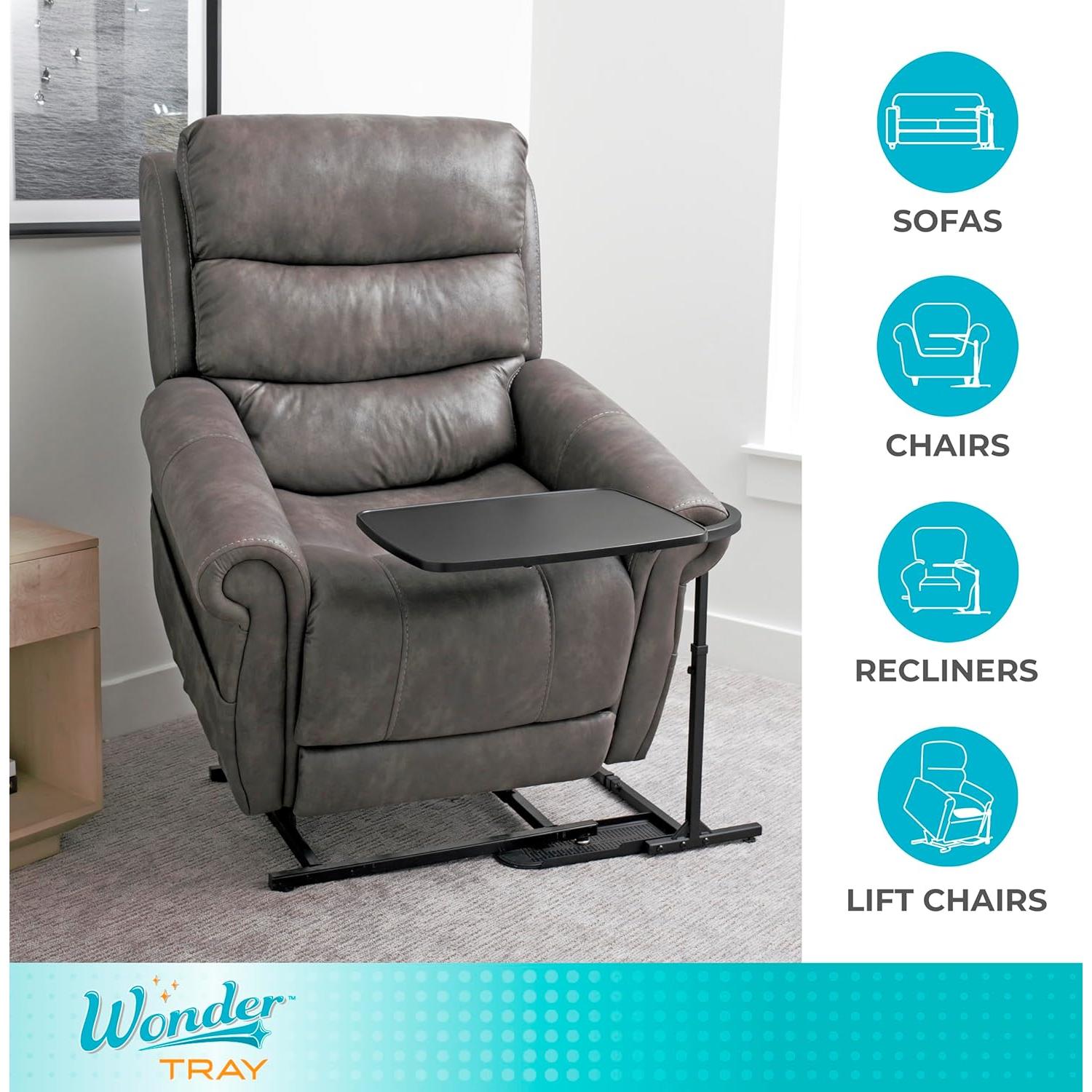 Bandeja Maravillosa Stander Ajustable para Sofá y Sillas - Negro