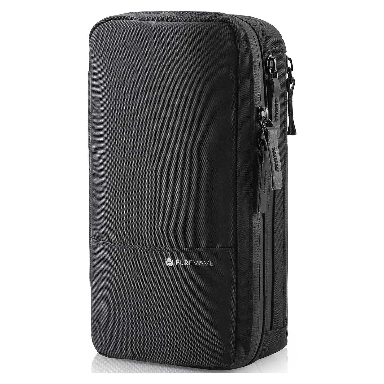 Bolsa de Aseo Compacta para Hombres Purevave Negra 25.5x13x9cm