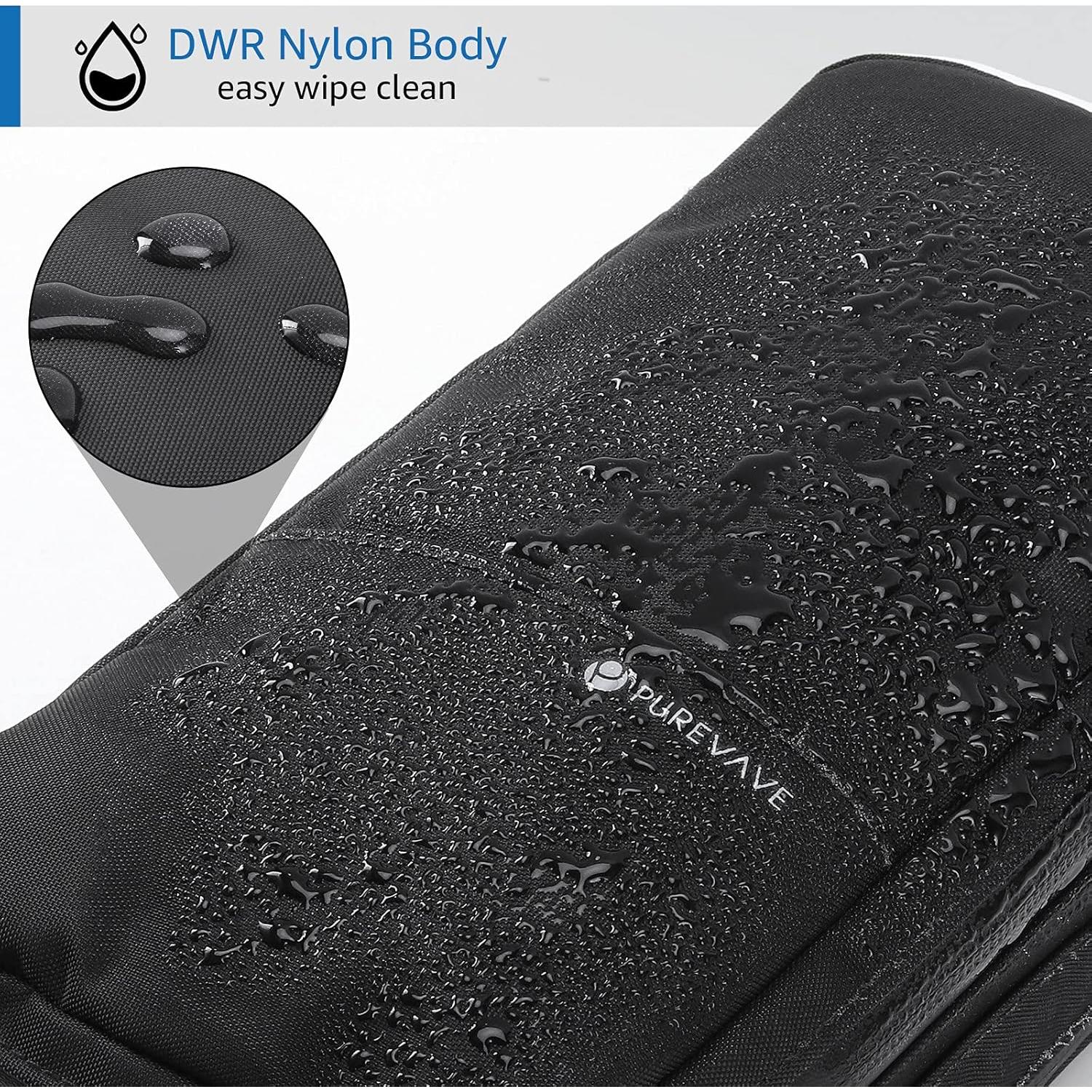 Bolsa de Aseo Compacta para Hombres Purevave Negra 25.5x13x9cm