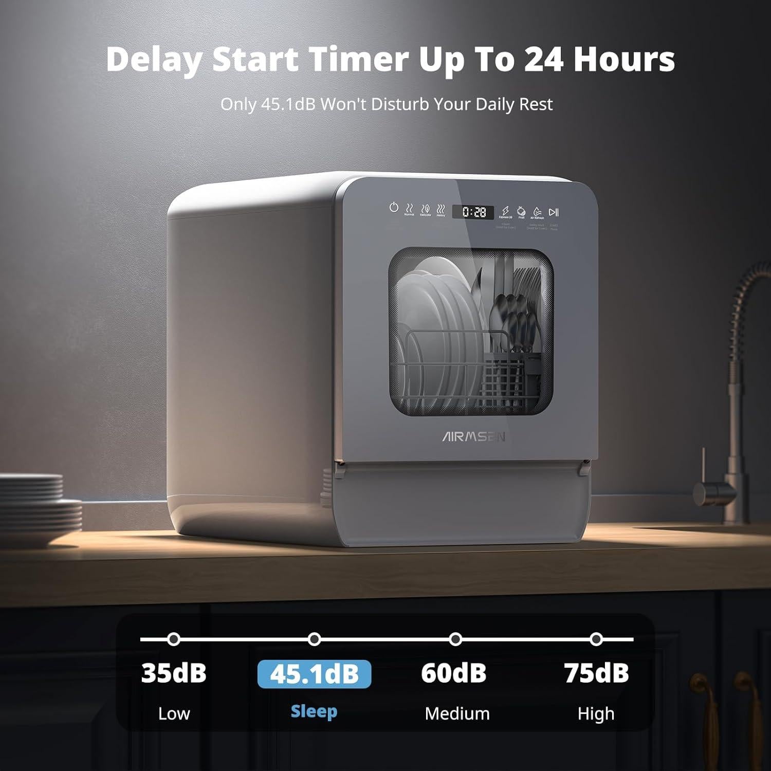 Lavavajillas Portátil AIRMSEN C01 4 Juegos 9 Programas 5L