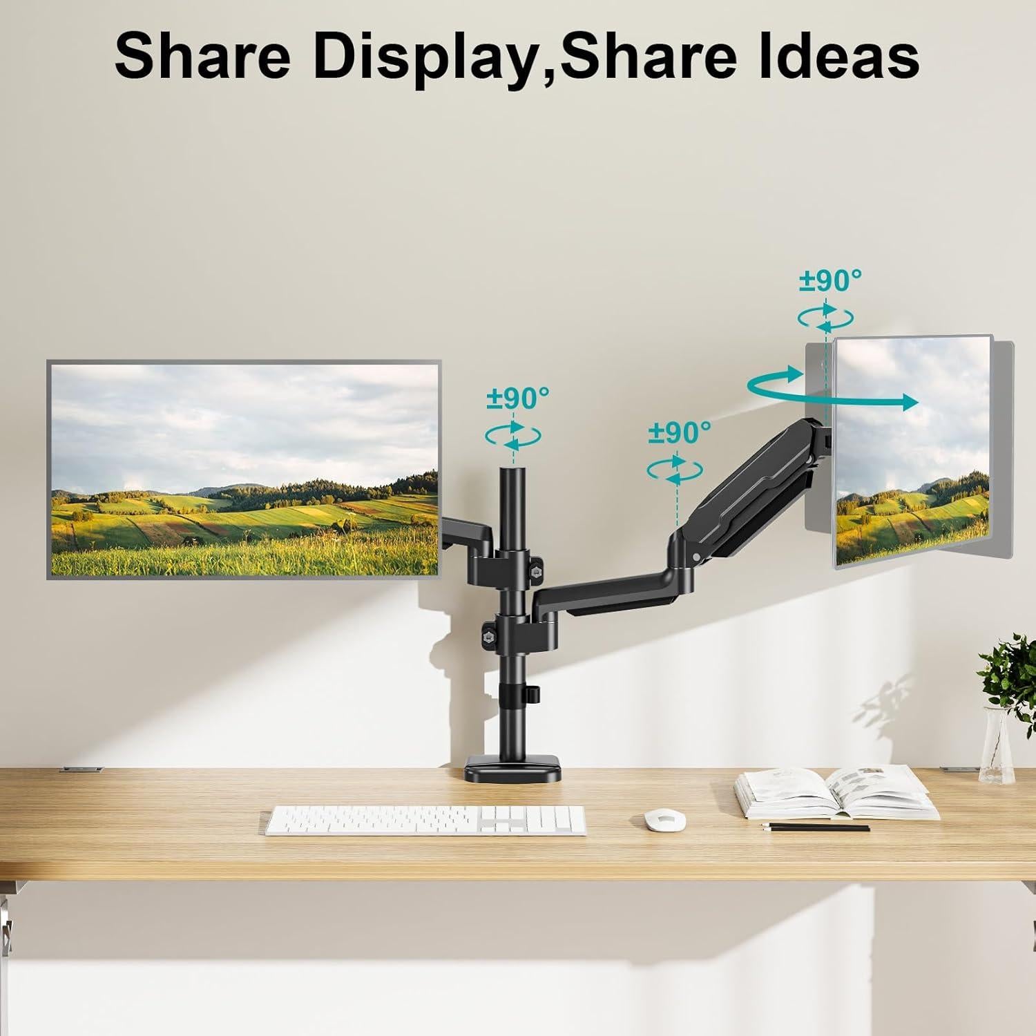 Soporte Doble para Monitor MOUNT PRO 13-32" Ajustable Negro