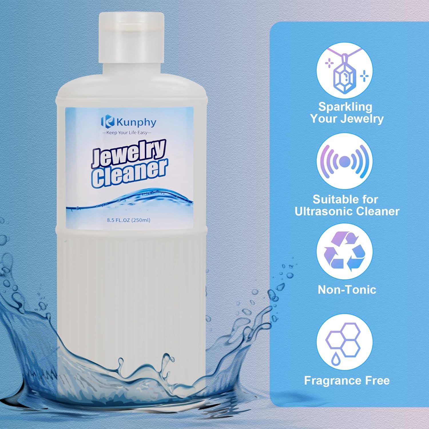 Limpiador Ultrasónico de Joyas Kunphy 240 ml - 2 Paquetes