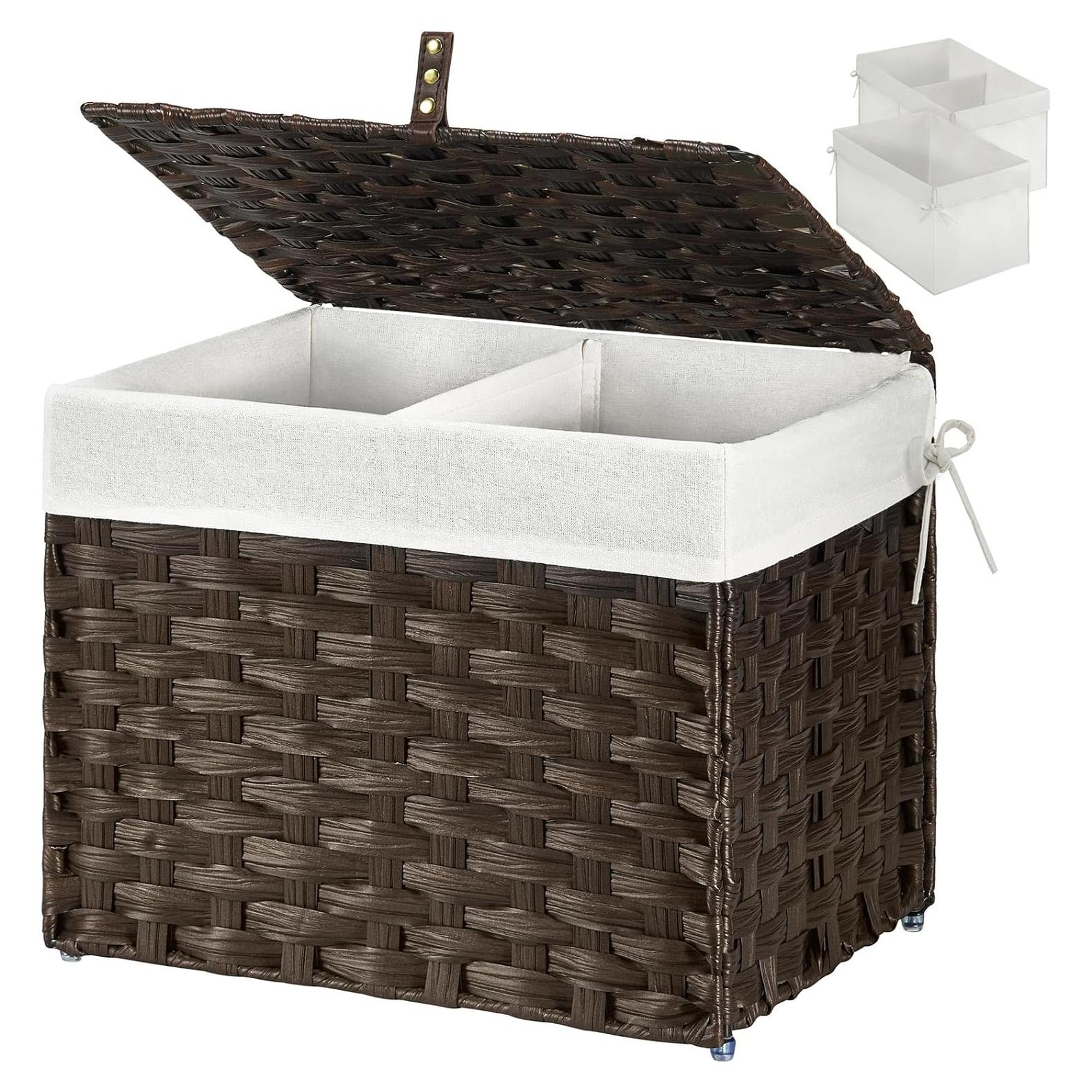 Cesta de Almacenamiento Plegable Greenstell 35L Marrón con Tapa