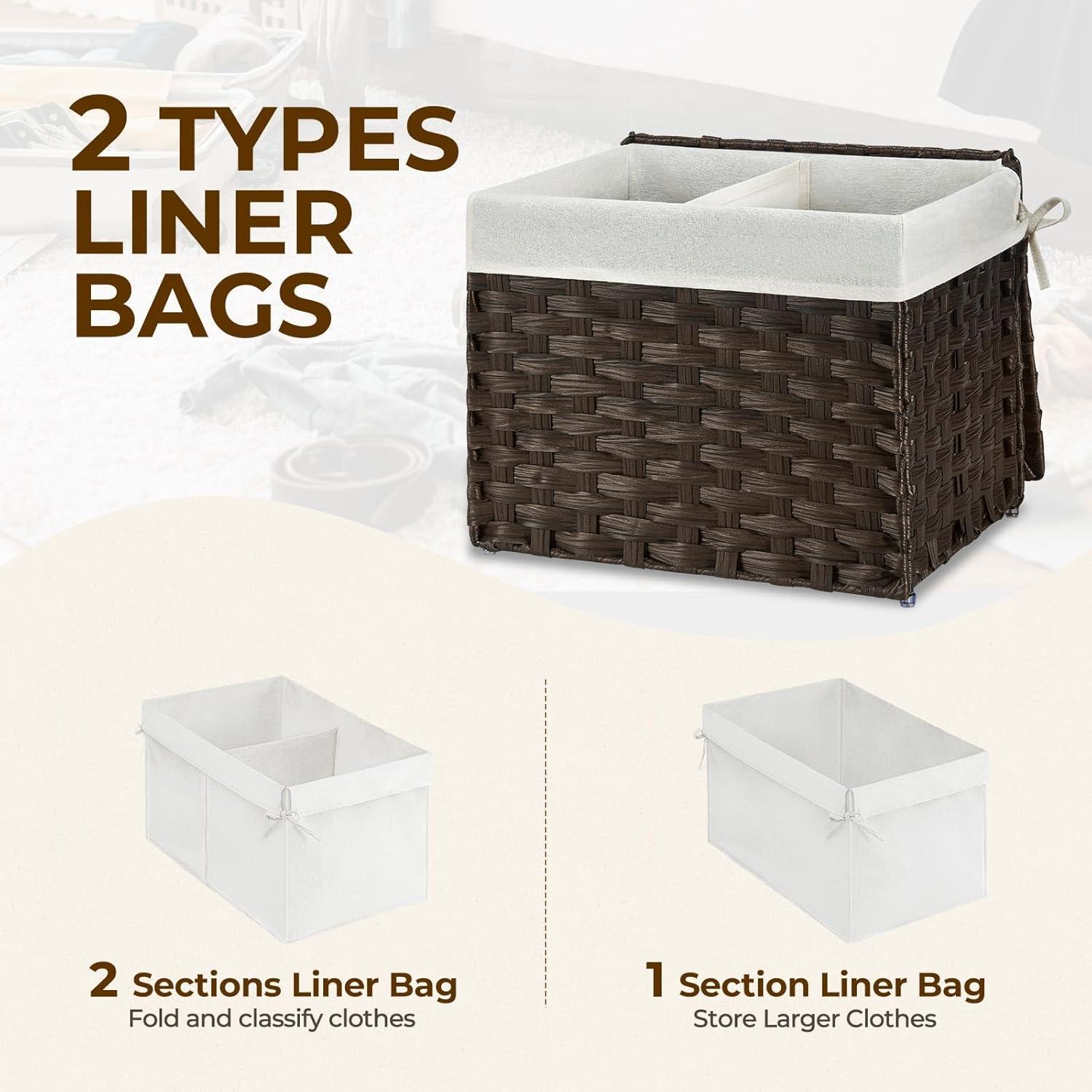 Cesta de Almacenamiento Plegable Greenstell 35L Marrón con Tapa