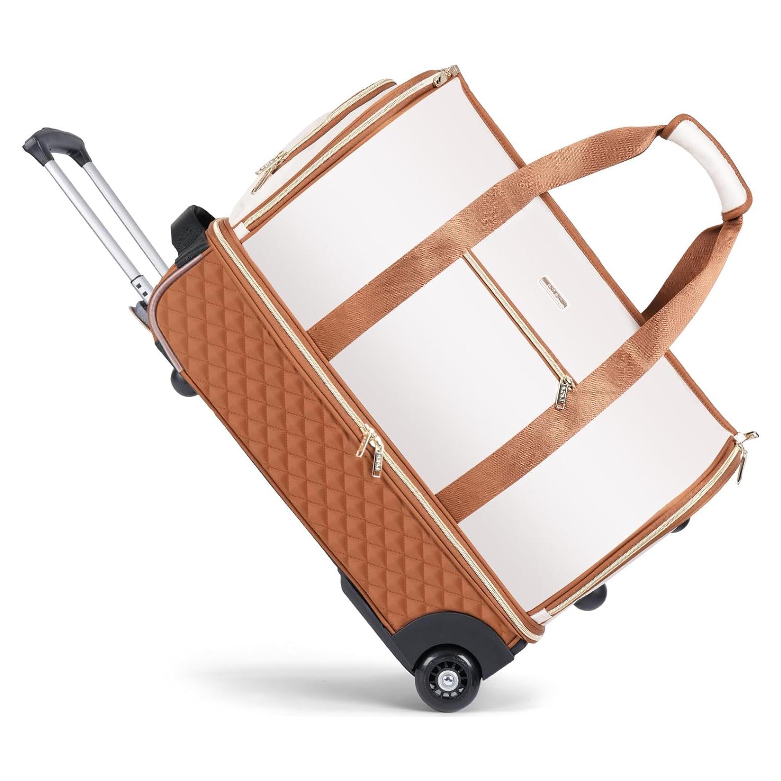 Bolsa de Prendas Rodante Lekeinchi Beige - Duffel con Ruedas