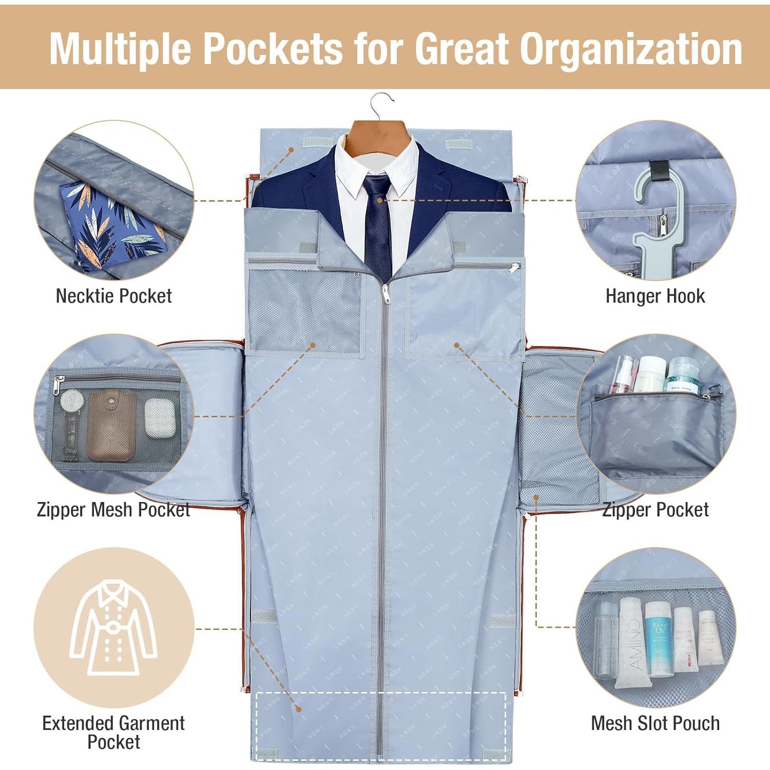 Bolsa de Prendas Rodante Lekeinchi Beige - Duffel con Ruedas