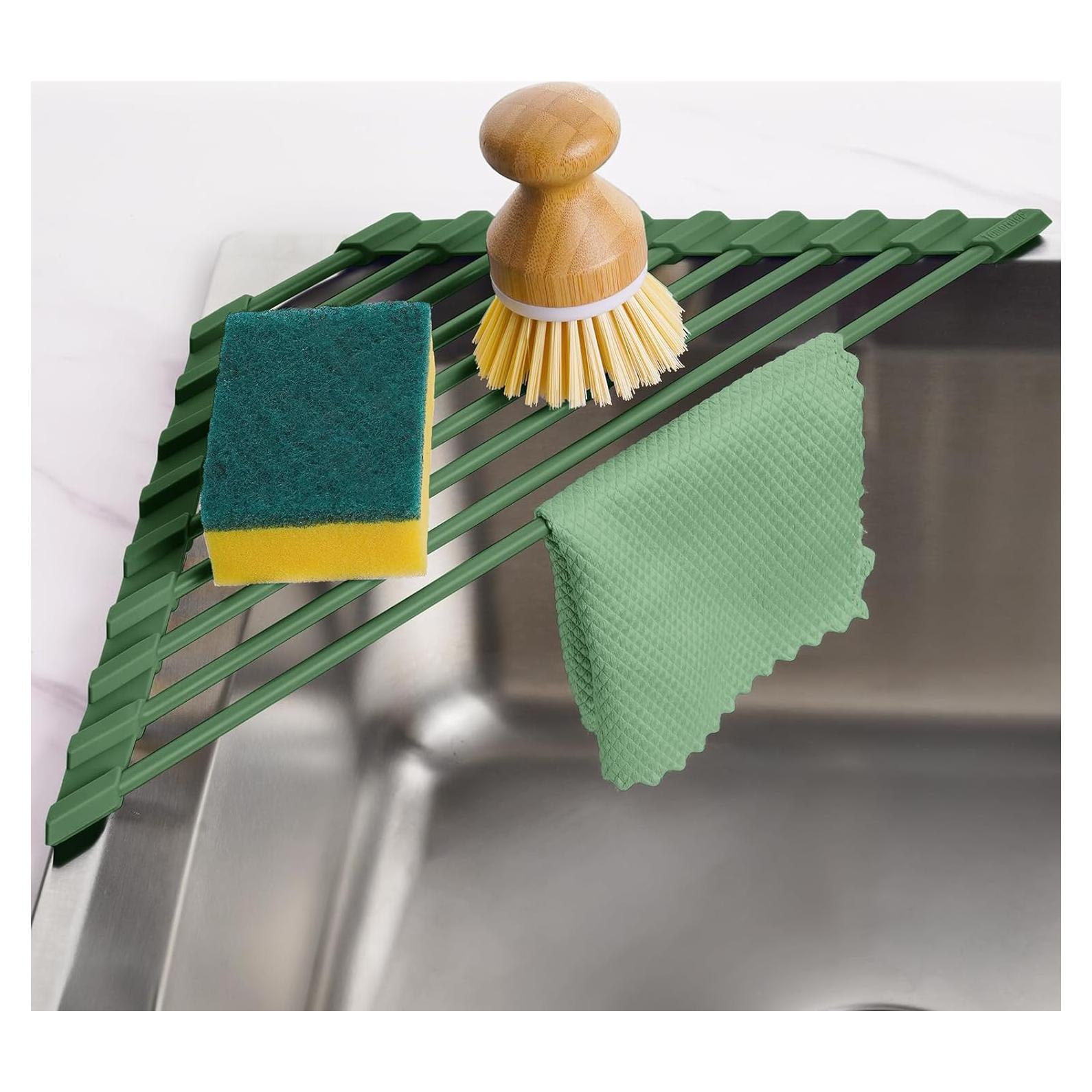 Escurridor de Platos Triangular Tomorotec Verde Militar 40.9x16 cm