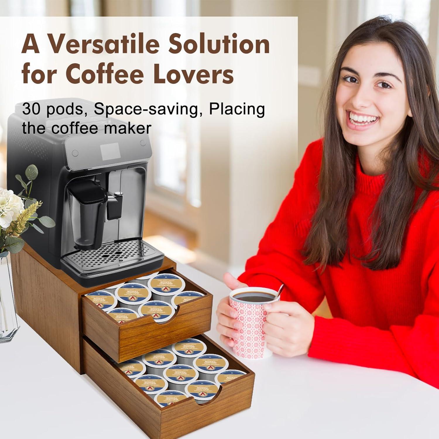 Organizador de K Cups Artgeeker Madera Nuez 30 Cápsulas