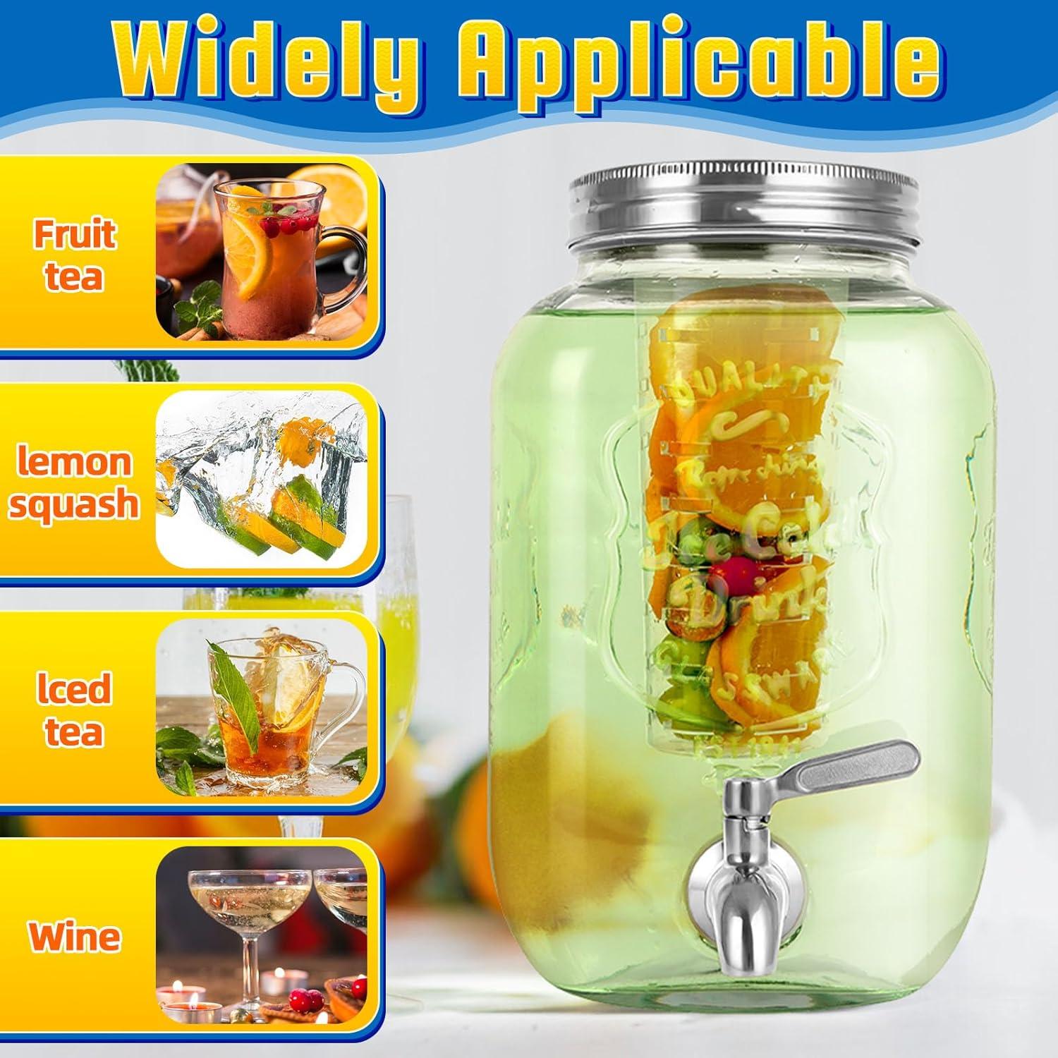 Dispensador de Bebidas de Vidrio ACDRIME 3.78L con Grifo Inoxidable