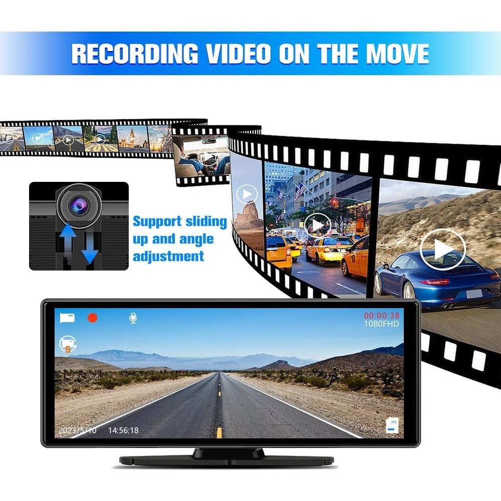 Pantalla CarPlay Inalámbrica Pyniro 10" con Cámara 4K y 1080P