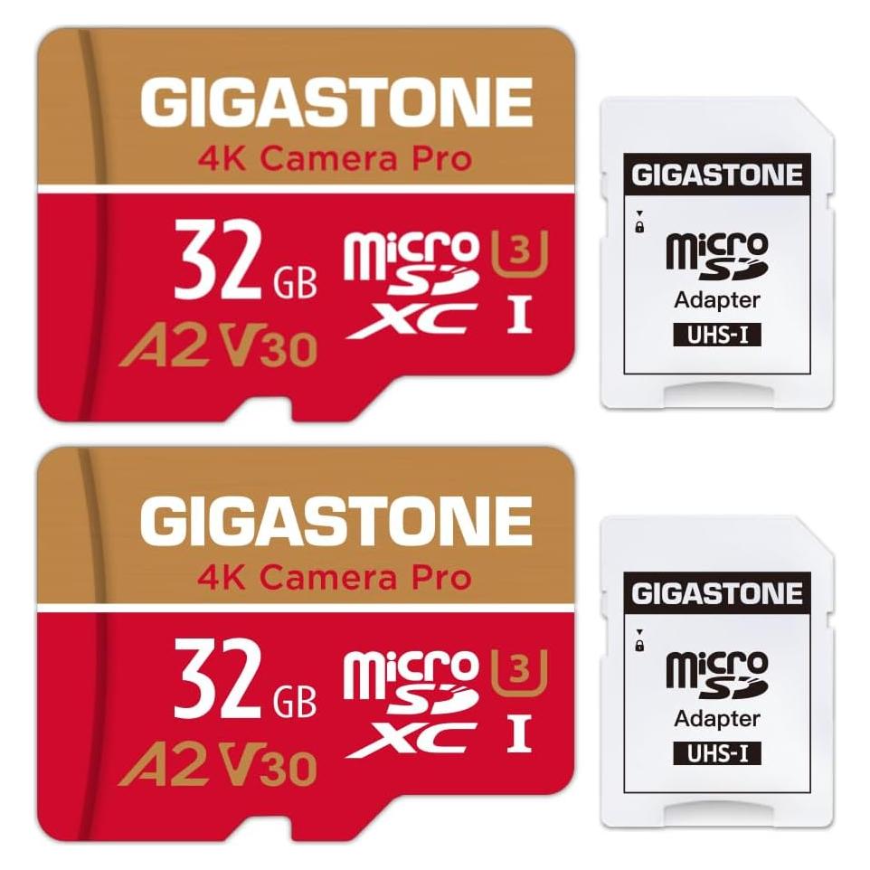 Tarjeta Micro SD GIGASTONE 32GB 4K Pro 2-Pack UHS-I U3