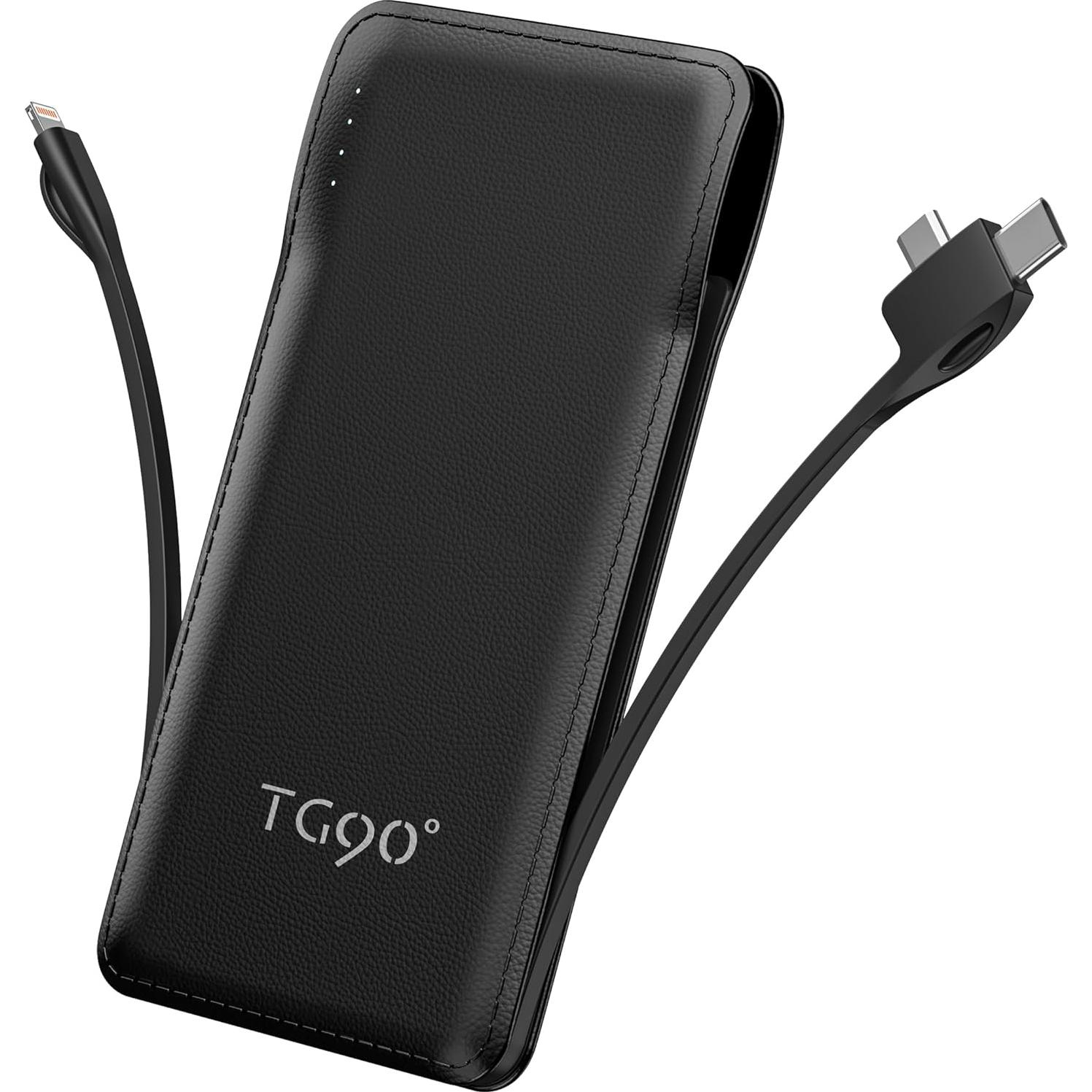 Cargador Portátil TG90° 10000mAh 2 Pack con Cables Integrados
