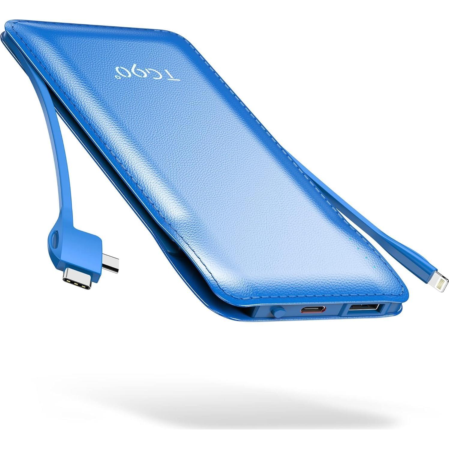 Cargador Portátil TG90° 10000mAh 2 Pack con Cables Integrados