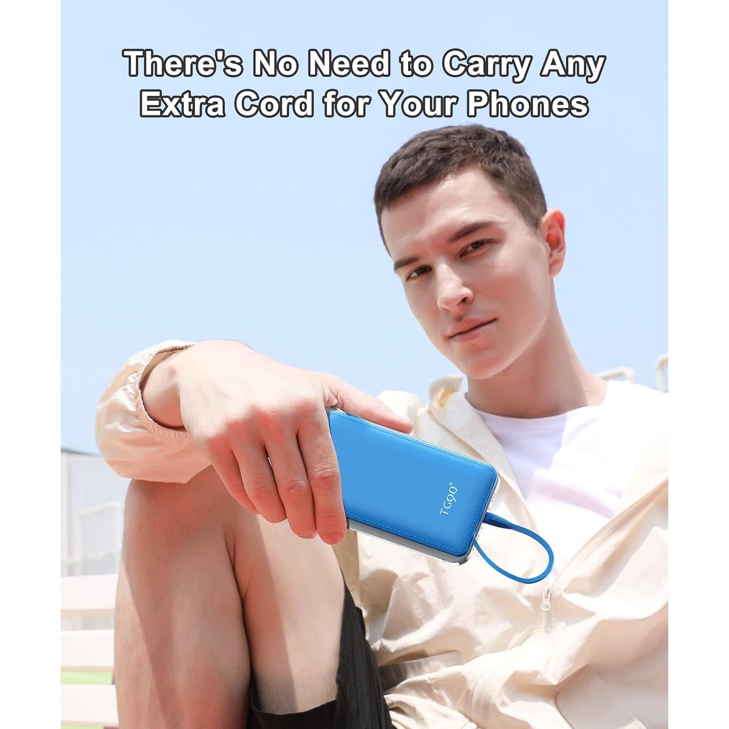 Cargador Portátil TG90° 10000mAh 2 Pack con Cables Integrados