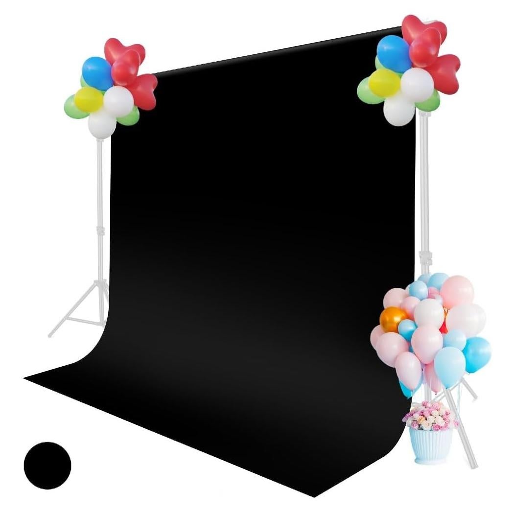 Fondo Negro para Fotos YAYOYA 1.52 x 1.98 m Plegable