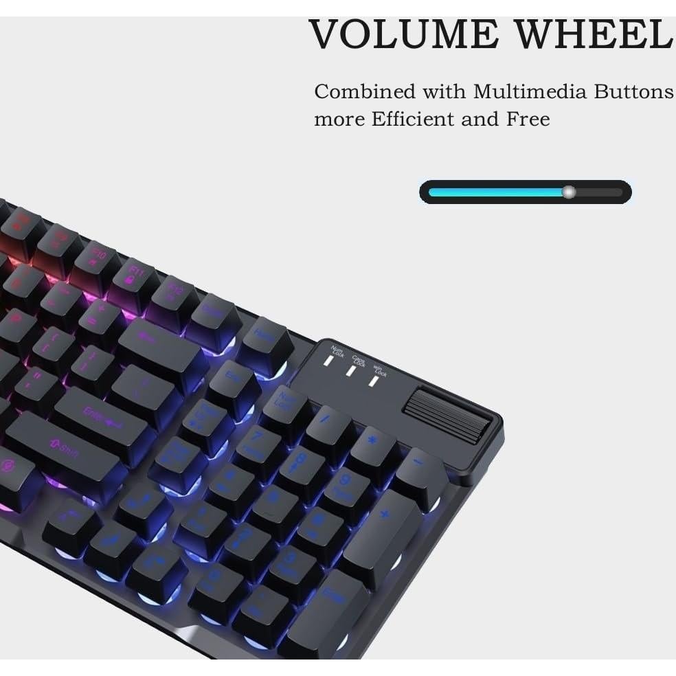 Teclado Membrana Ajazz AF981 99 Teclas Retroiluminado Negro