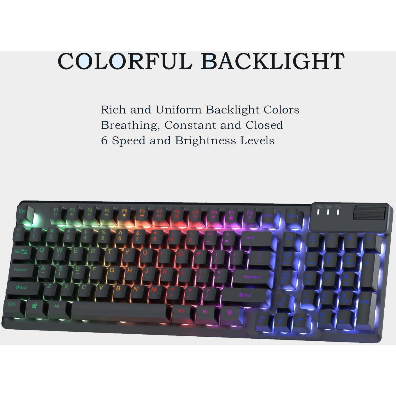 Teclado Membrana Ajazz AF981 99 Teclas Retroiluminado Negro