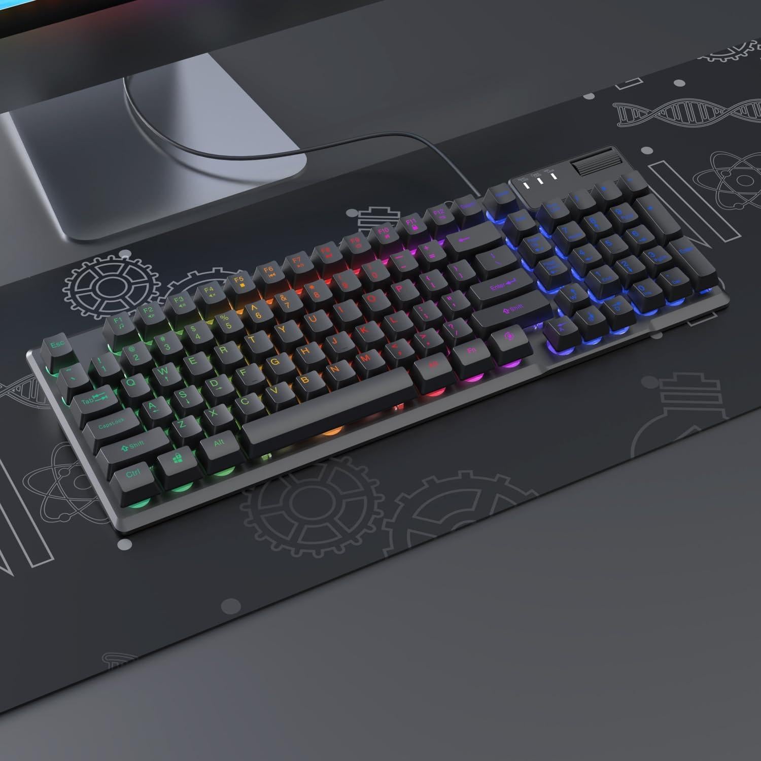 Teclado Membrana Ajazz AF981 99 Teclas Retroiluminado Negro