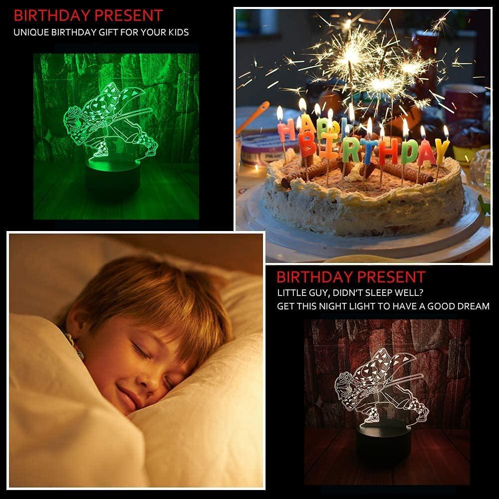 Luz Nocturna LED 3D Agatsuma Zenitsu Demon Slayer - Control Remoto