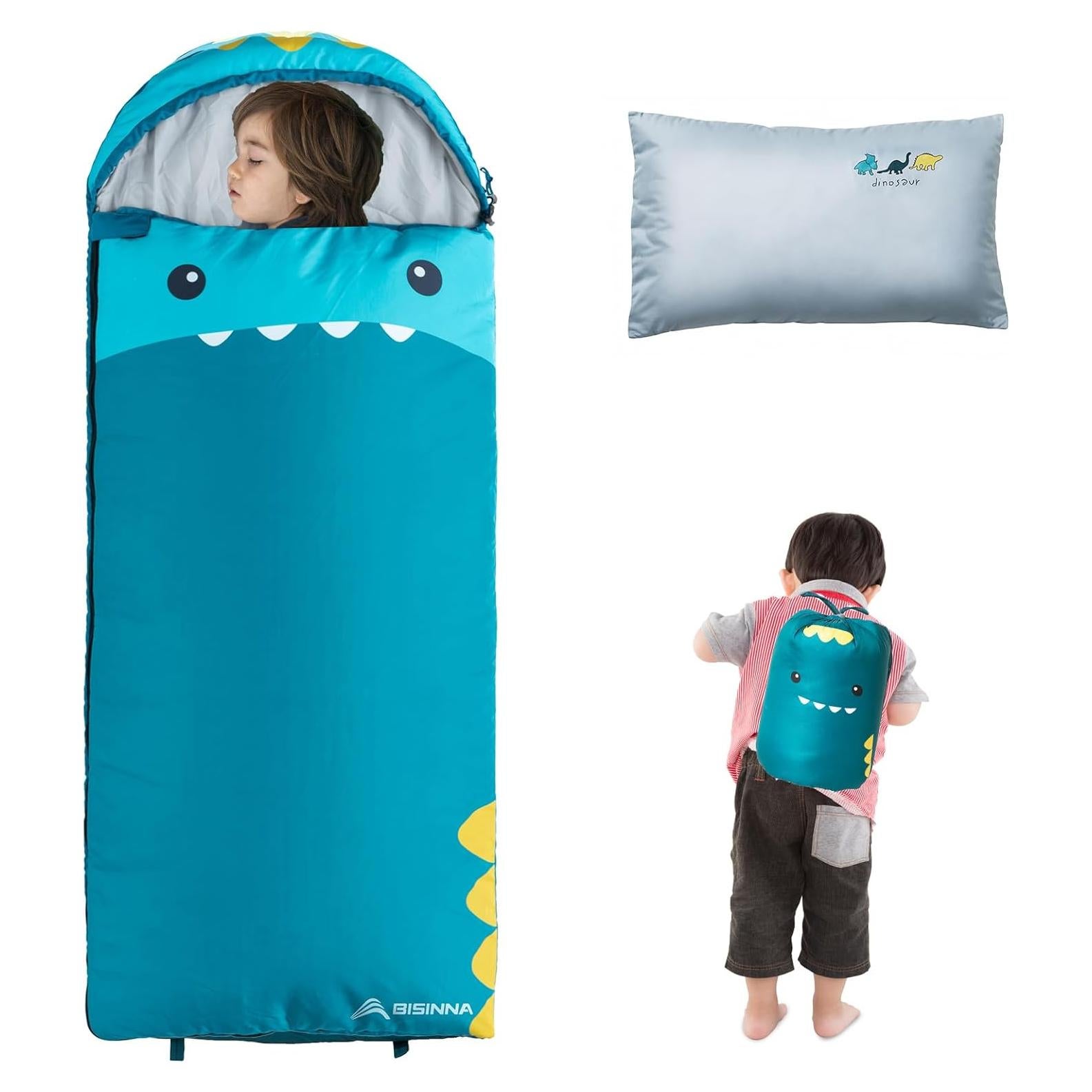 Saco de Dormir BISINNA para Niños 3 Temporadas Azul 160x65cm