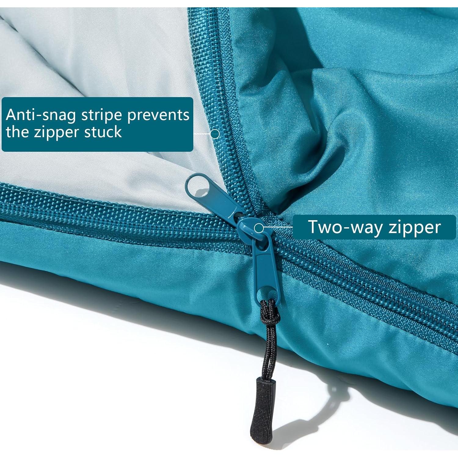 Saco de Dormir BISINNA para Niños 3 Temporadas Azul 160x65cm