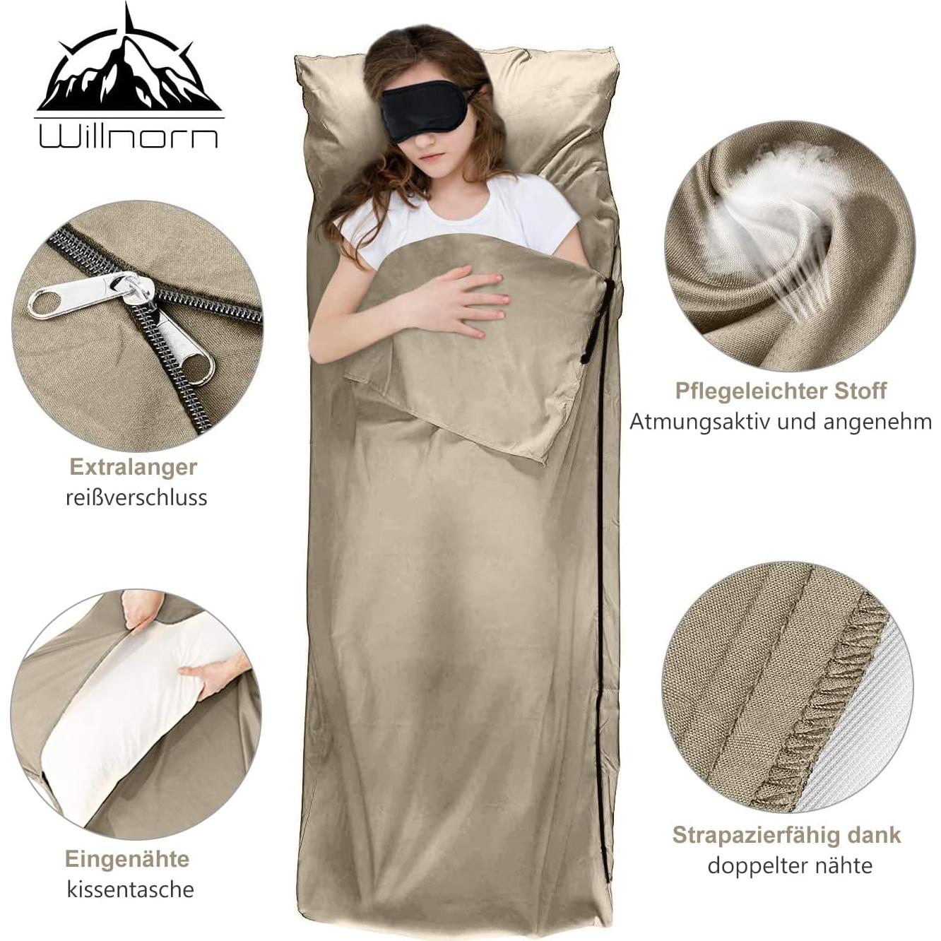 Forro de Saco de Dormir WILLNORN Microfibra Compacto 219x95cm