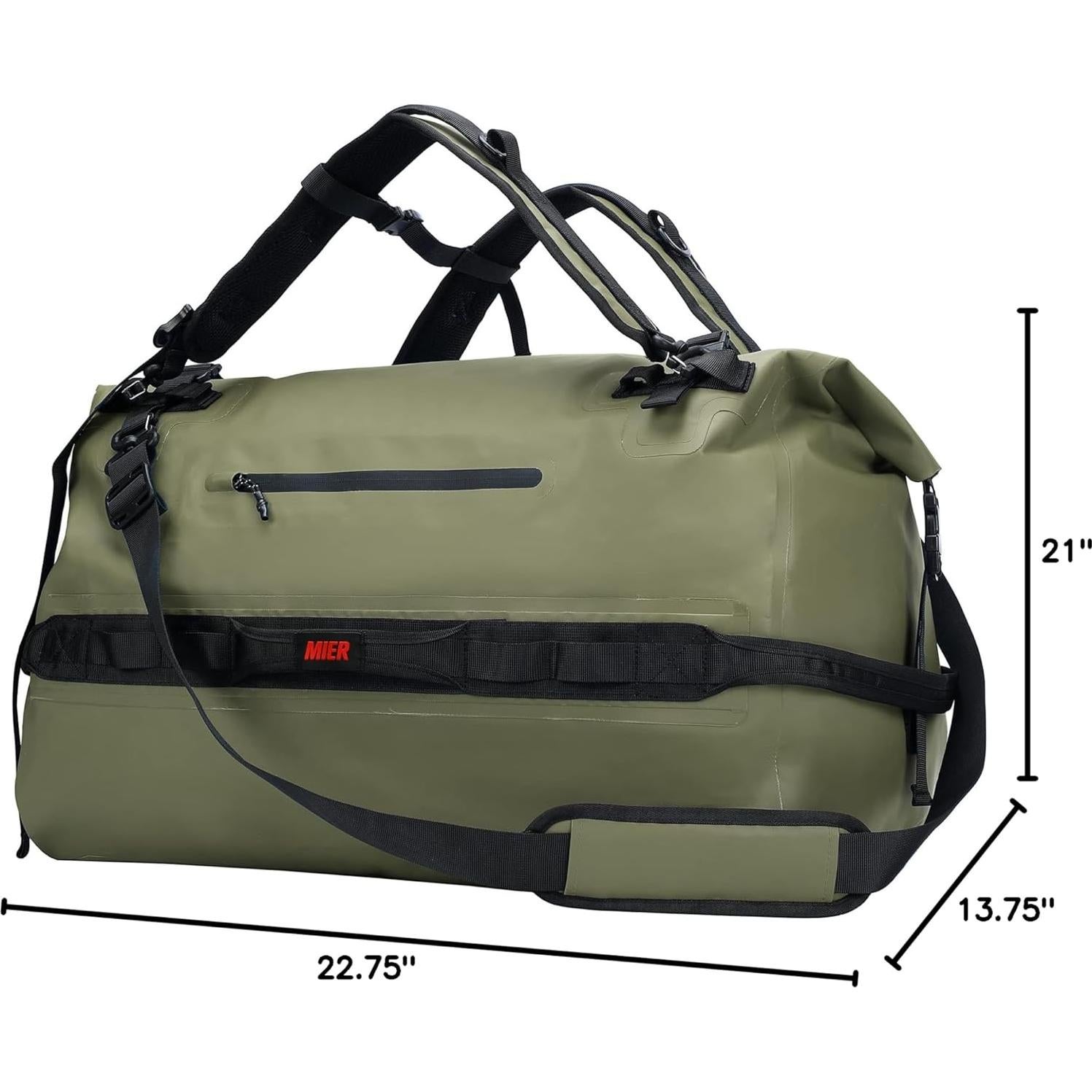 Bolsa de Deporte Impermeable MIER 60L Verde Militar