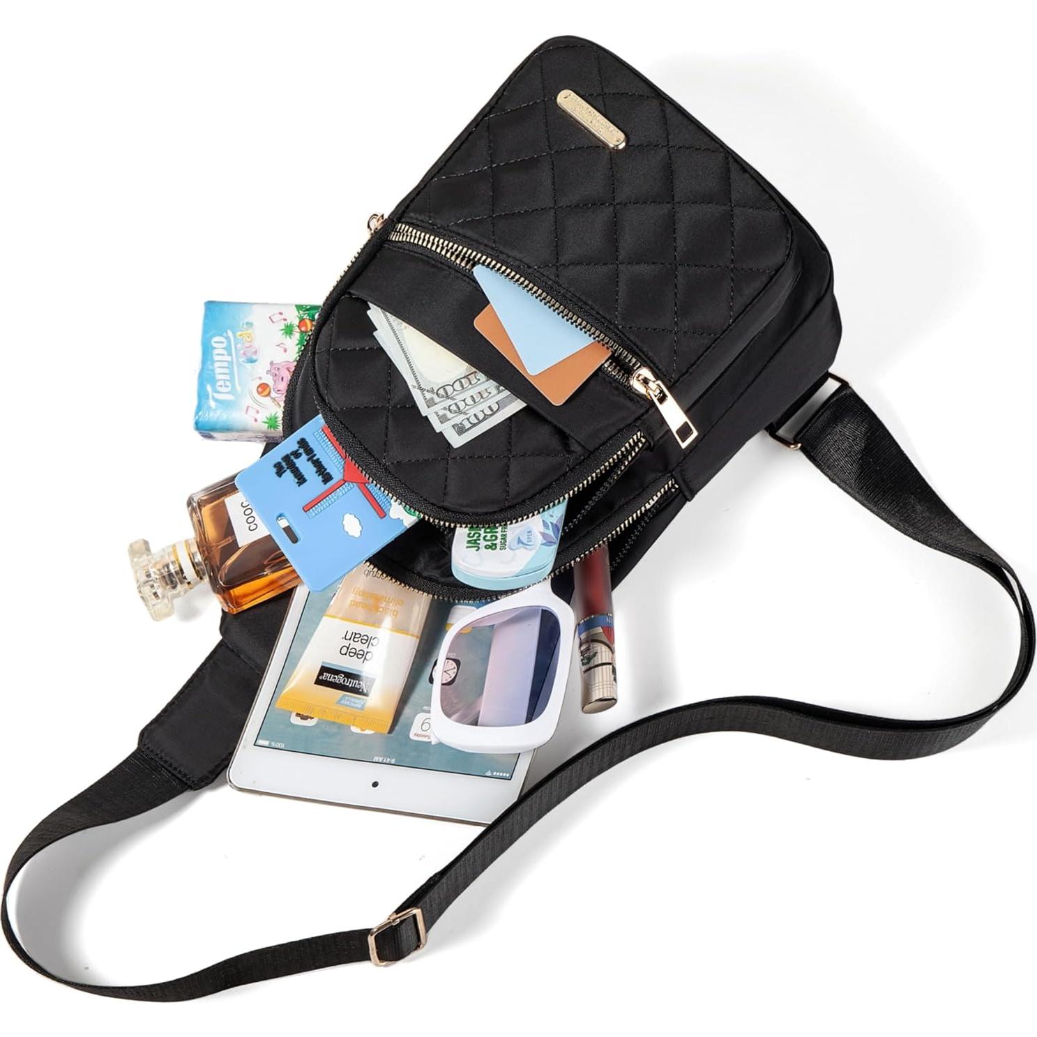 Bolsa Cruzada Bandolera Banelu Negra para Mujeres