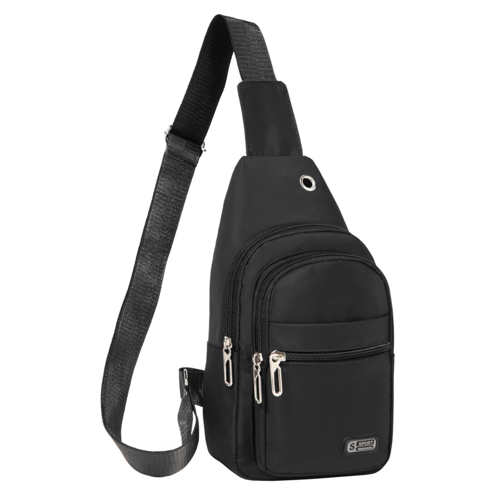 Mochila Sling Bandolera Unisex Banelu Negra 28.4x15.5x8.1 cm